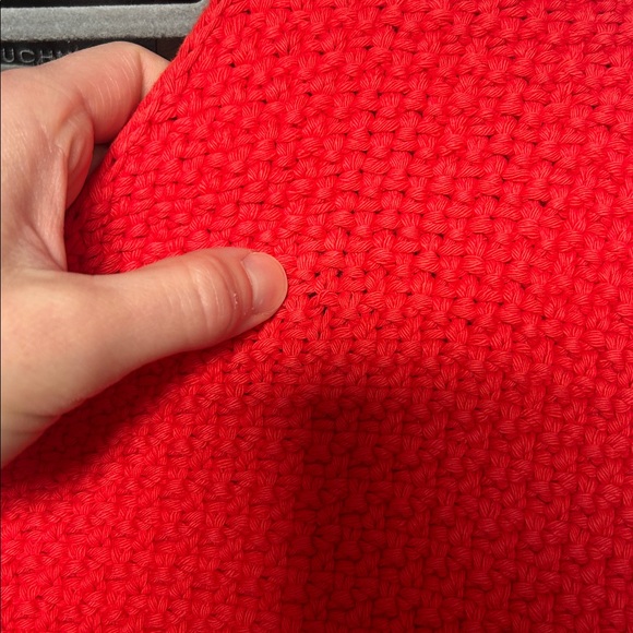 Babaa Bright Red Chunky Knit V-Neck Sweater Vest - Picture 4 of 9